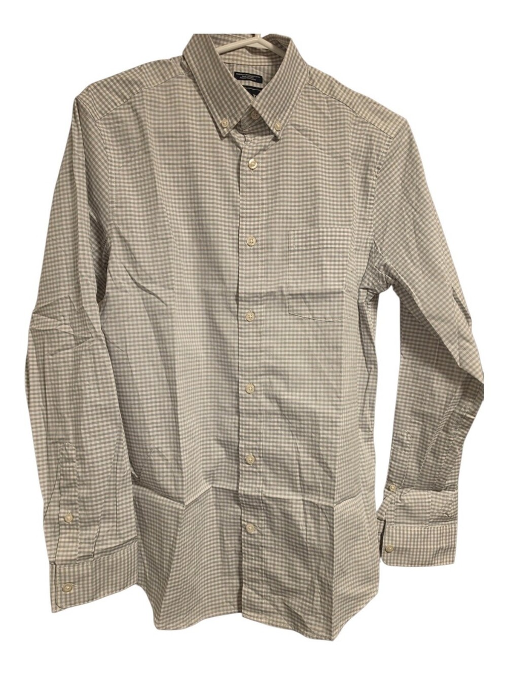 Brand New Gap Gray/White Small Checked Button Collar Shirt